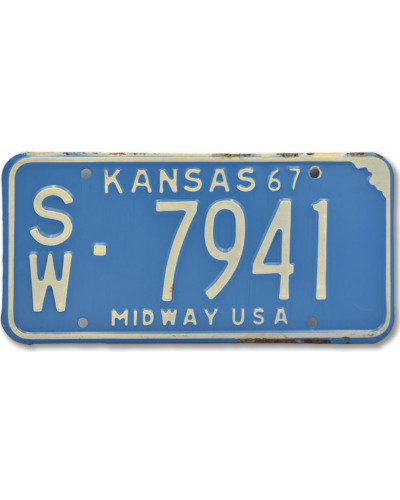 Americká ŠPZ Kansas Midway Blue 1967