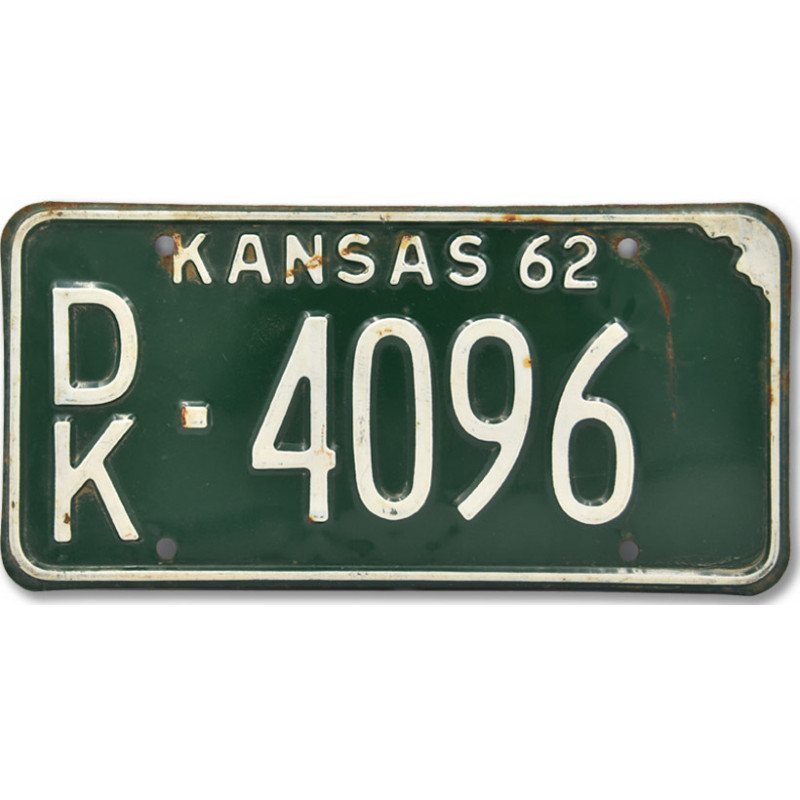 Americká ŠPZ Kansas Green 1962