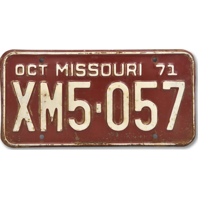 Americká ŠPZ Missouri Red 1971