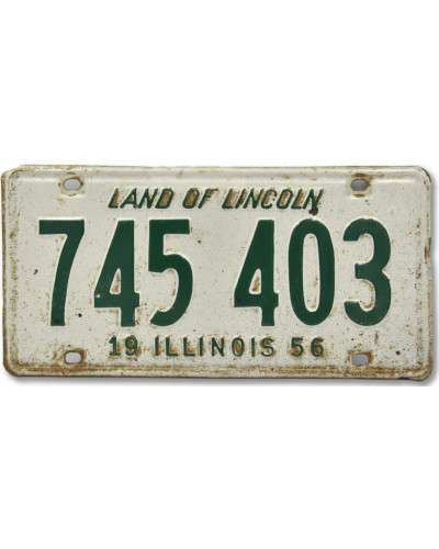 Americká ŠPZ Illinois White 1956