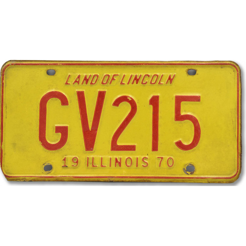 Americká ŠPZ Illinois Yellow GV 1970