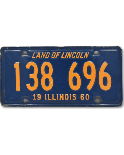 Americká ŠPZ Illinois 138 Blue 1960