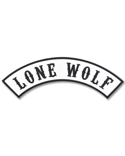 Moto nášivka Lone Wolf Rocker white - XXL na chrbát