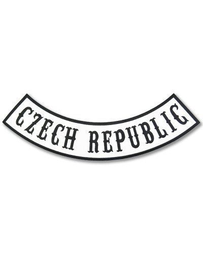 Moto nášivka Czech Republic Rocker biela - XXL na chrbát