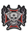 Moto nášivka Cross Motor Skull 10 cm x 10 cm
