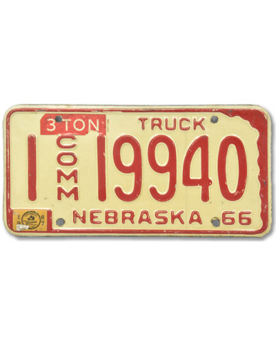 Americká ŠPZ Nebraska Truck 1966