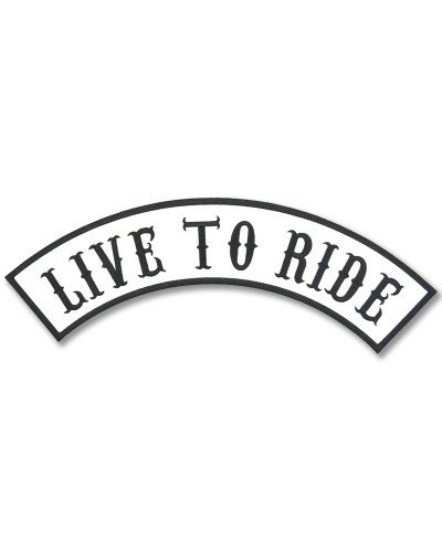 Moto nášivka Live to Ride Rocker biela - XXL na chrbát