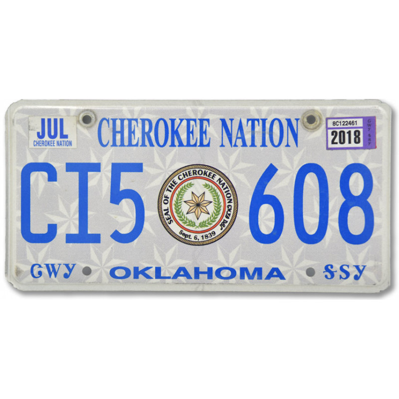 Americká ŠPZ Oklahoma Cherokee Nation
