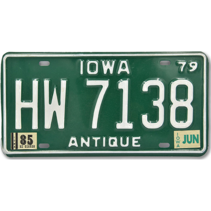 Americká SPZ Iowa Green Antique 1979