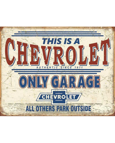 Plechová ceduľa Chevrolet Only Garage 32 cm x 40 cm