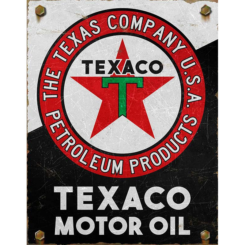 Plechová cedule Texaco Motor Oil 32 cm x 40 cm