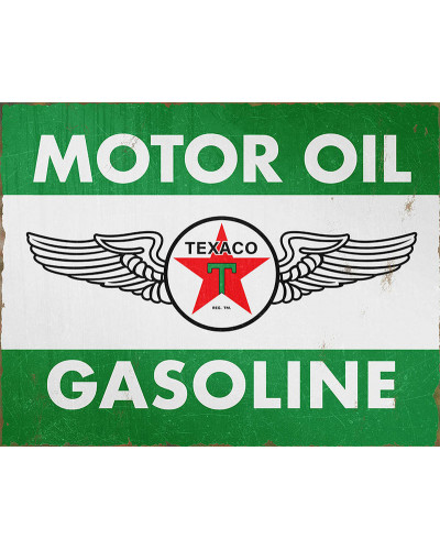 Plechová ceduľa Texaco Oil and Gasoline 32 cm x 40 cm