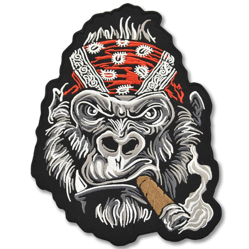 Moto nášivka Smoking Gorilla Red na chrbát