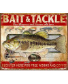 Plechová cedule Bait and Tackle 32cm x 40 cm