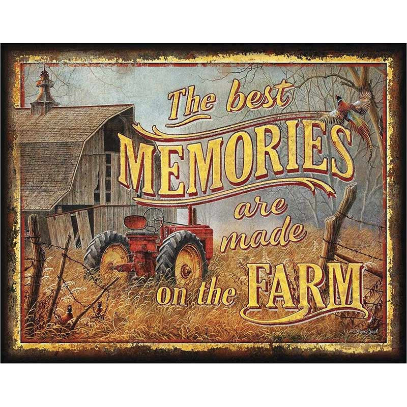 Plechová cedule Farm Memories 40 cm x 32 cm