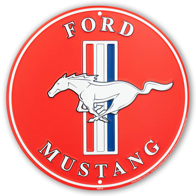 Plechová ceduľa Ford Mustang Red 30 cm