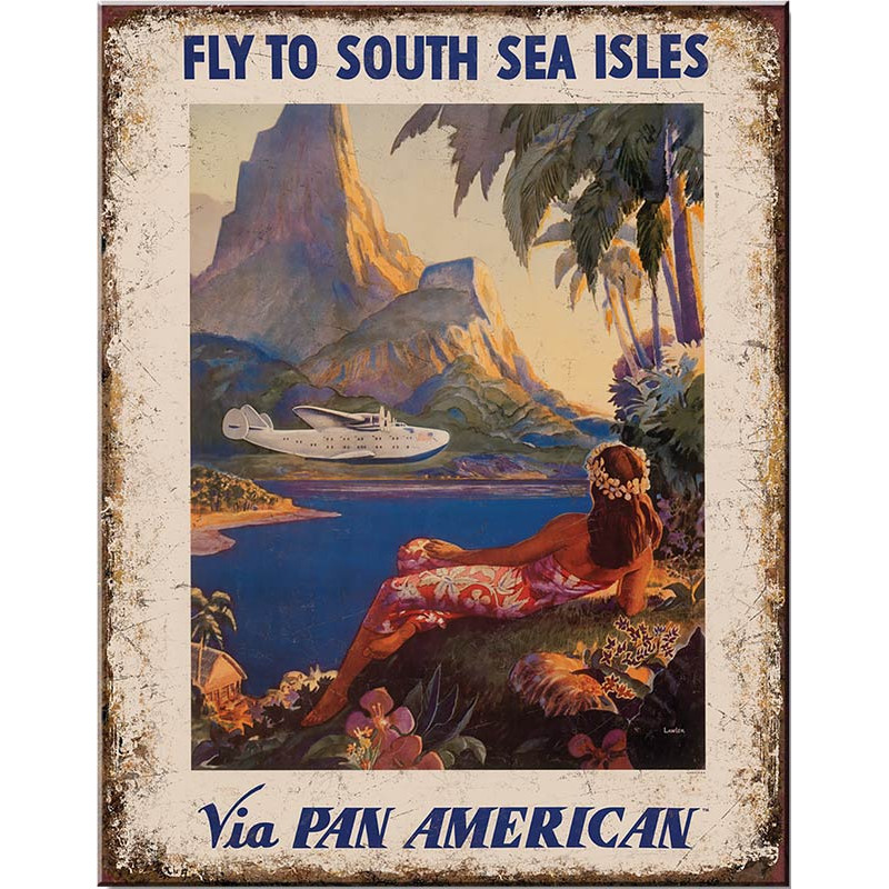 Plechová ceduľa Pan-Am South Sea 32 cm x 40 cm
