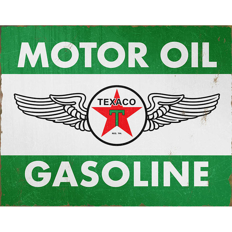 Plechová cedule Texaco Oil and Gasoline 40 cm x 32 cm