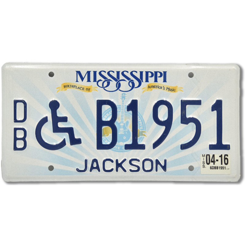 Americká ŠPZ Mississippi Lucille Wheelchair