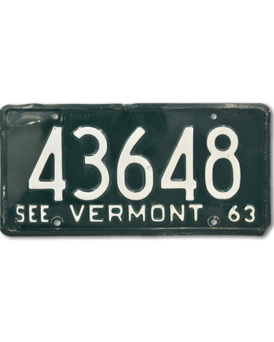 Americká SPZ Vermont See Green 1963