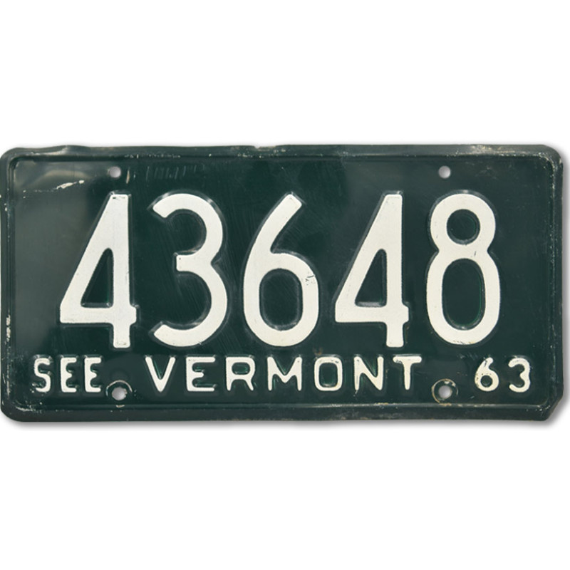 Americká ŠPZ Vermont See Green 1963