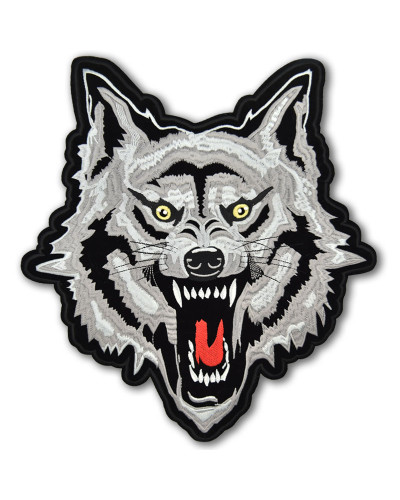 Moto nášivka Wolf Attack XXL na chrbát 30 cm x 32 cm