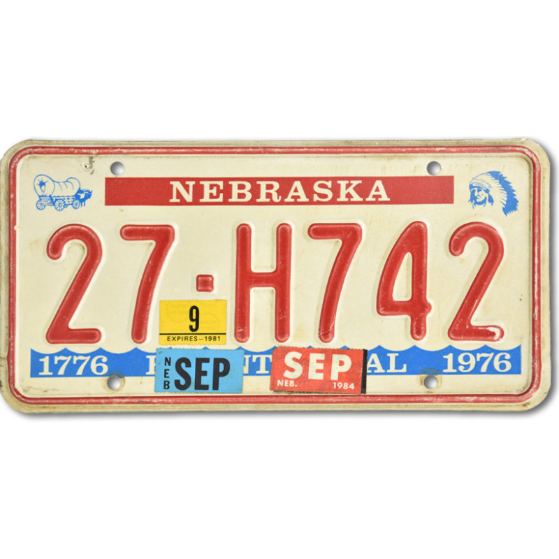 Americká ŠPZ Nebraska Bicentennial 27 H742