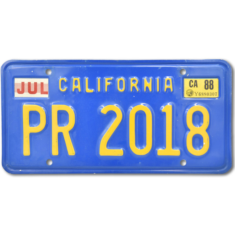 Americká ŠPZ California Blue PR 2018