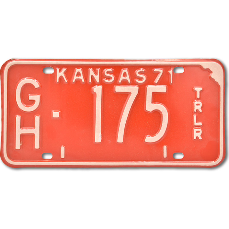 Americká ŠPZ Kansas 1971 vintage red GH 175