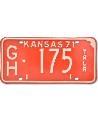 Americká ŠPZ Kansas 1971 vintage red GH 175