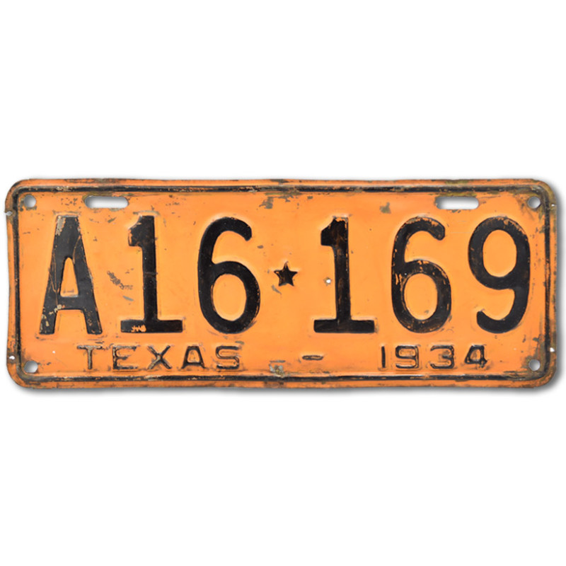Americká ŠPZ Antique Texas Orange 1934