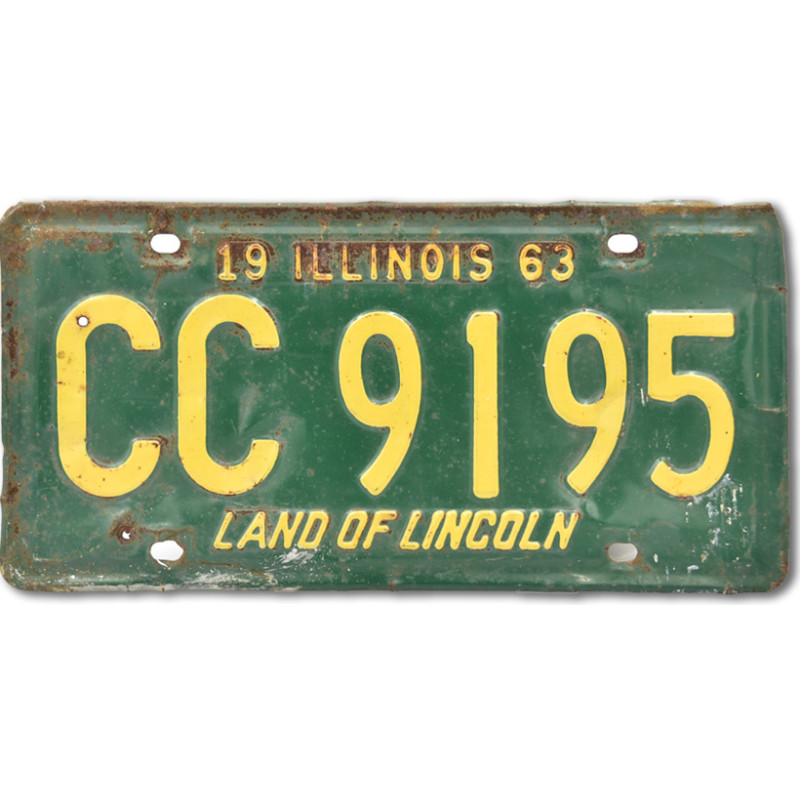Americká ŠPZ Illinois Green 1963 CC 9195