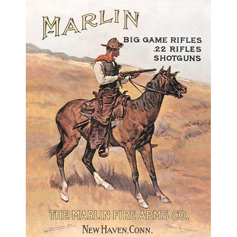 Plechová ceduľa Marlin Cowboy on Horse 32 cm x 40 cm