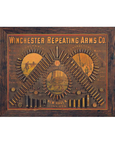 Plechová ceduľa Winchester Repeating Arms 32 cm x 40 cm