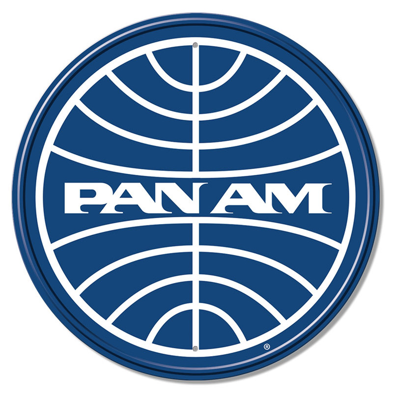 Plechová ceduľa Pan Am Blue 30 cm