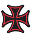Moto nášivka Kříž červený 7cm x 7cm