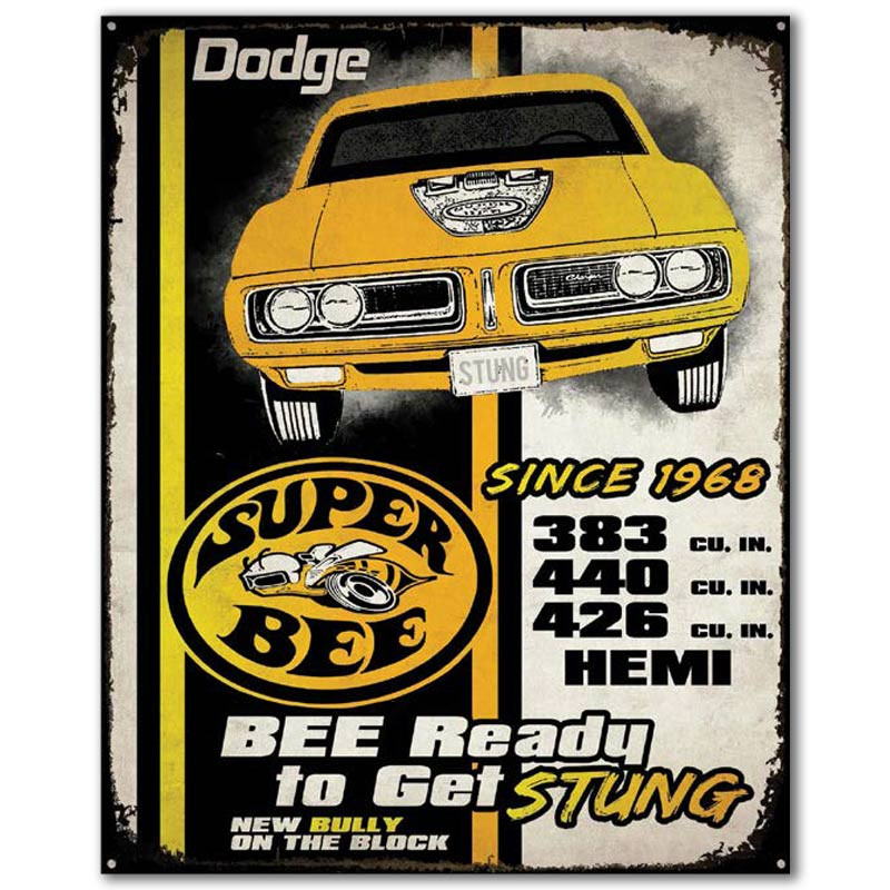 Plechová ceduľa Dodge Super Bee Stung car 30 cm x 38 cm