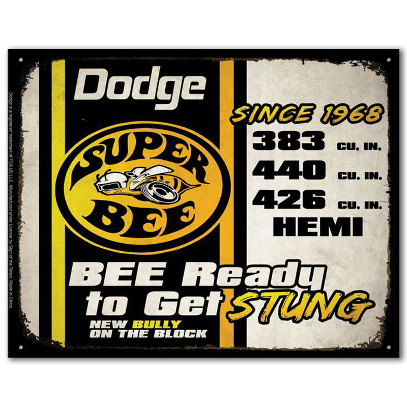 Plechová ceduľa Dodge Super Bee Stung 30 cm x 38 cm