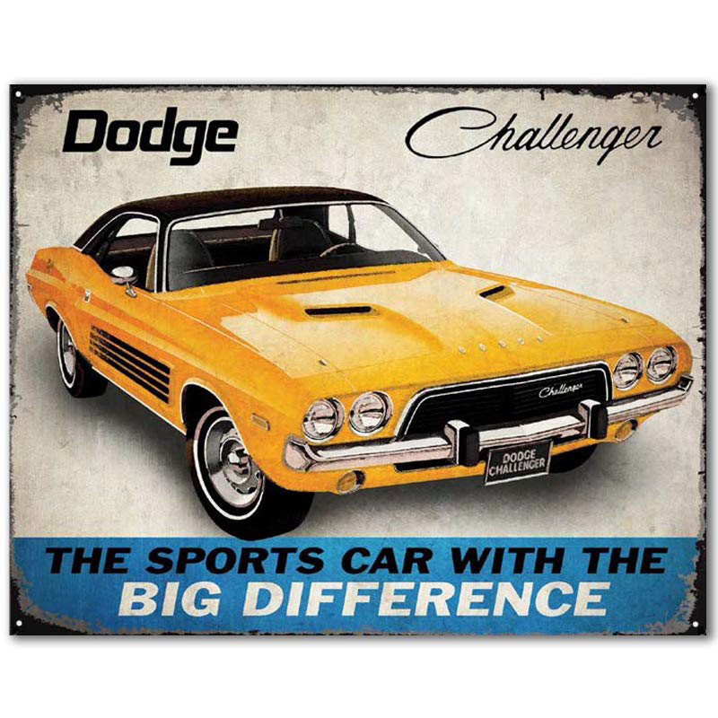Plechová ceduľa Dodge Challenger Big Difference 30 cm x 38 cm
