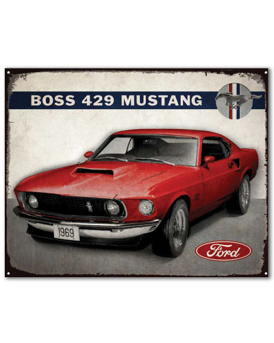 Plechová ceduľa Ford Mustang 1969 Boss 30 cm x 38 cm