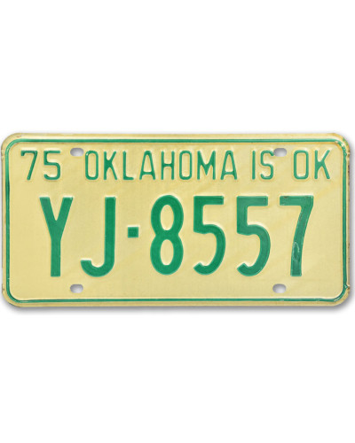 Americká ŠPZ Oklahoma is OK 1975