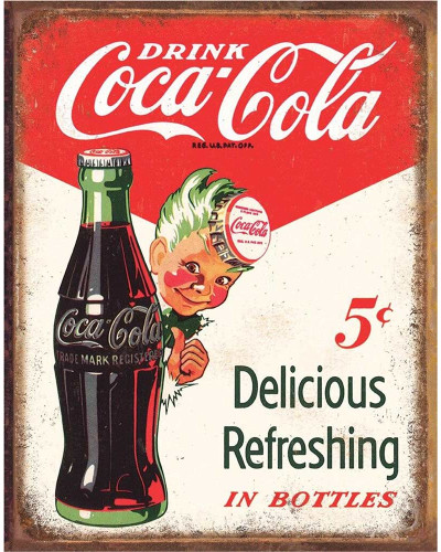 Plechová ceduľa Coca Cola - Sprite Boy 5 Cents 32 cm x 40 cm