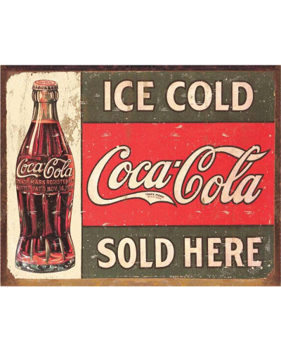 Plechová ceduľa Coca Cola 1916 Ice Cold 32 cm x 40 cm
