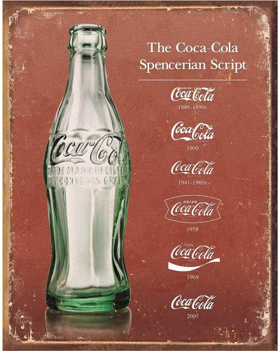 Plechová ceduľa Coca Cola - Script Heritage 32 cm x 40 cm