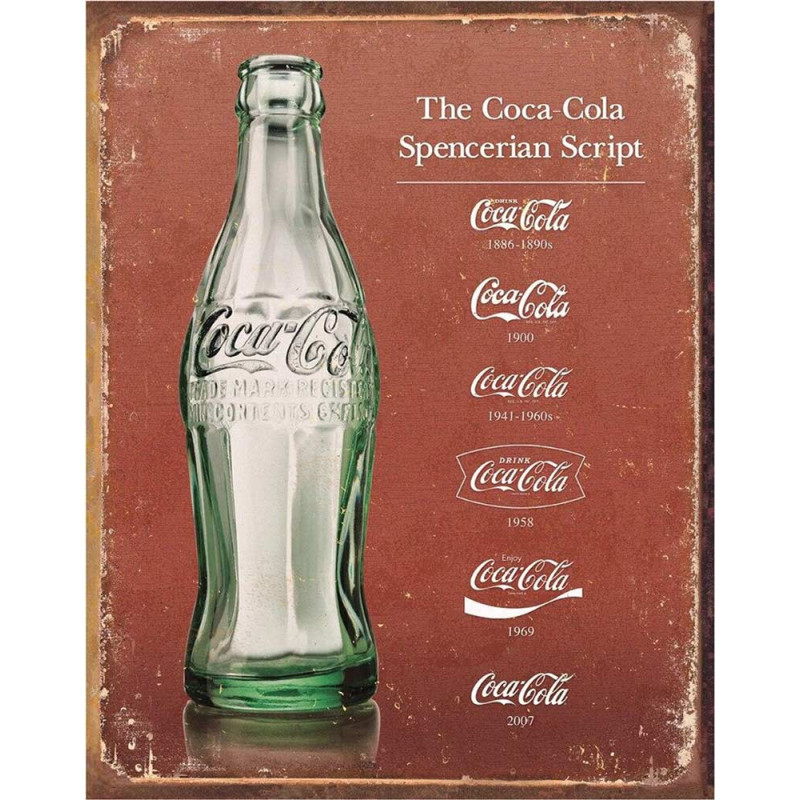Plechová ceduľa Coca Cola - Script Heritage 32 cm x 40 cm
