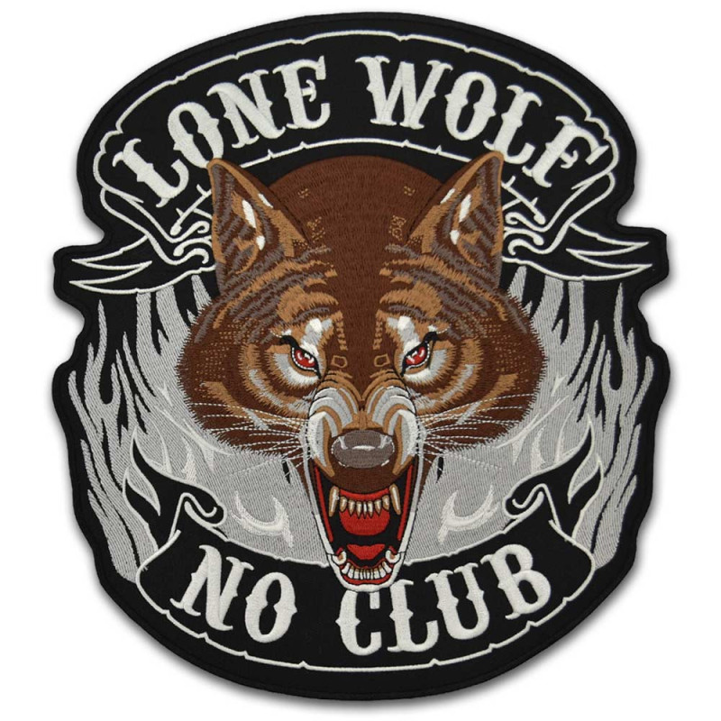 Moto nášivka Lone Wolf XXL na záda 28 cm x 25 cm