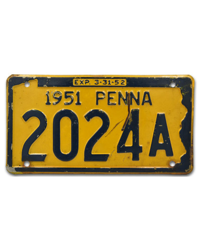 Americká ŠPZ Pennsylvania 1951 Penna 2024A