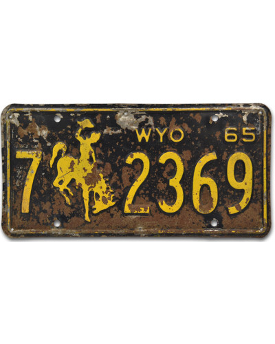 Americká ŠPZ Wyoming 1965 Black 7-2369 front