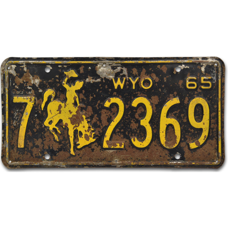 Americká ŠPZ Wyoming 1965 Black 7-2369 front