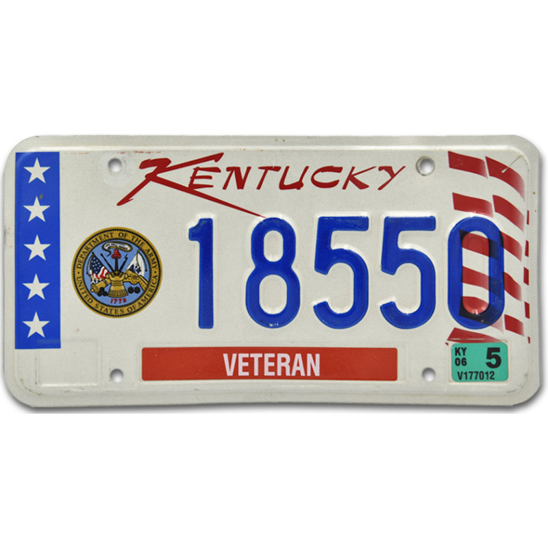 Americká ŠPZ Kentucky Army Veteran